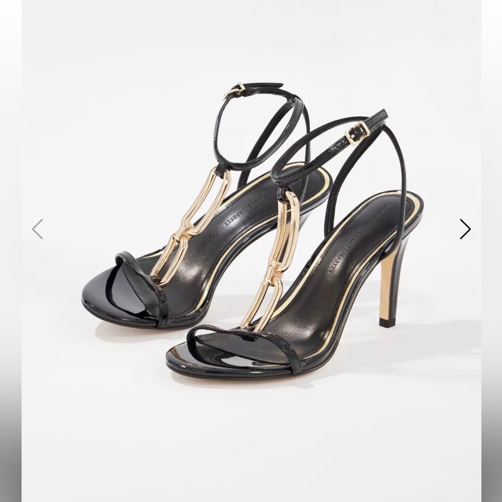 WHBM Strappy Sandal with Chain Detail